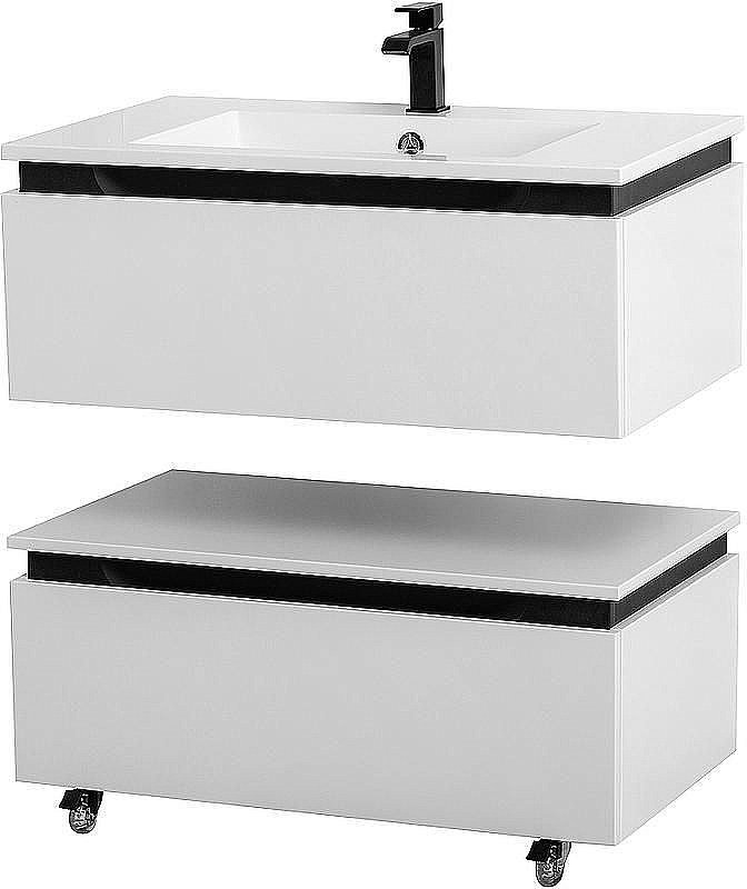 Нижняя тумба Cezares SLIDER-800-1C-PI-BO белый для ванной в интернет-магазине сантехники Sanbest