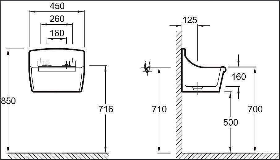 Раковина Jacob Delafon NORMA 45 E1898-00 белая купить в интернет-магазине Sanbest