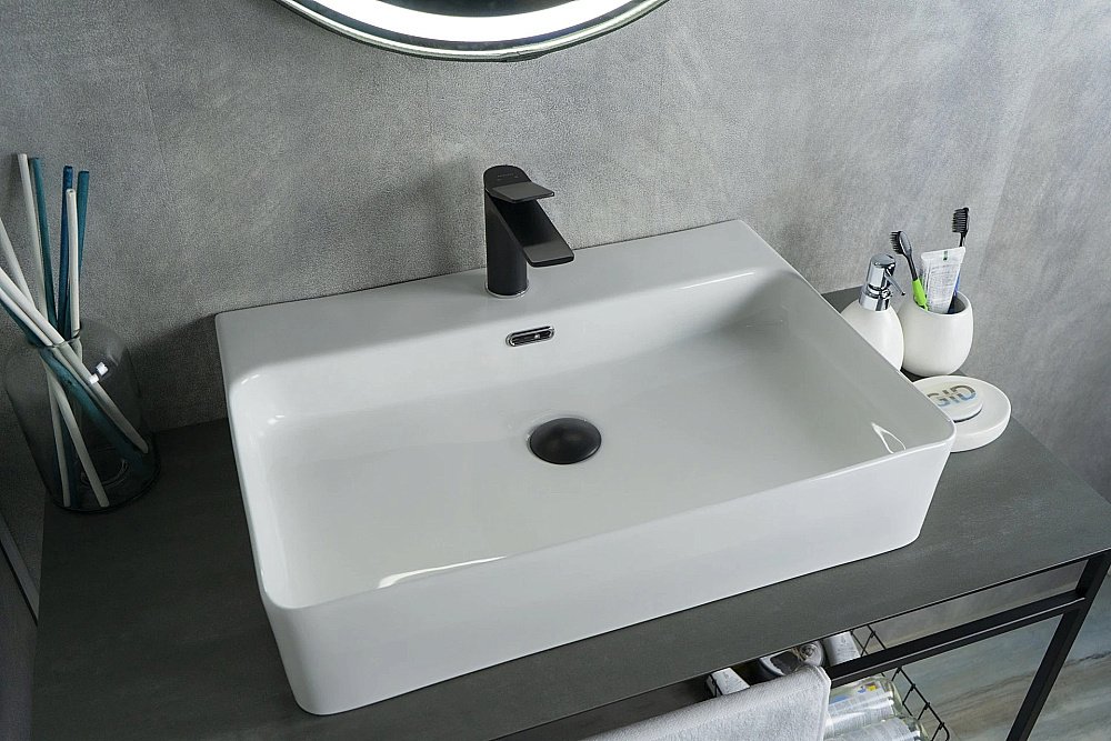 Раковина накладная Gid Geometrico 60 N9256 51172 белая купить в интернет-магазине Sanbest