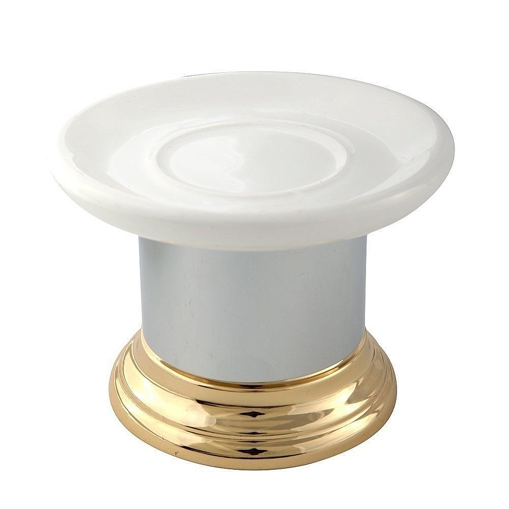 Мыльница настольная Migliore Mirella белая керамика/хром-золото купить в интернет-магазине сантехники Sanbest