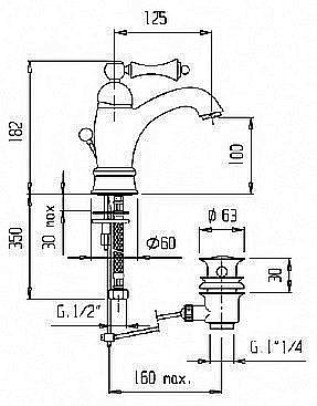 Смеситель для раковины Cezares MARGOT-LSM1-A-02-Bi бронза купить в интернет-магазине сантехники Sanbest