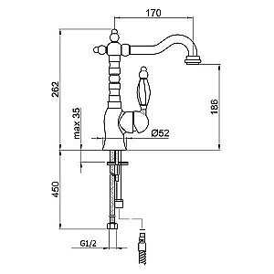 Смеситель для раковины Webert Alexandra AL831802065 купить в интернет-магазине сантехники Sanbest