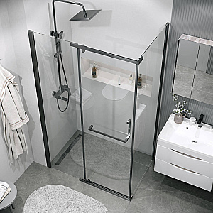 Душевой уголок Grossman Pragma 120х100 120.K33.03.1210.42.00 стекло прозрачное/профиль графит сатин купить в интернет-магазине Sanbest