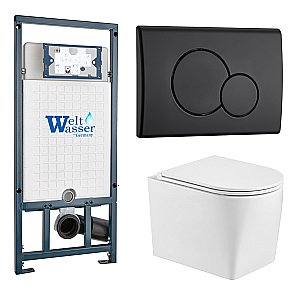 Унитаз с инсталляцией WeltWasser MARBERG 507 + NESENBACH 004 GL-WT + MAR 507 RD-BL купить в интернет-магазине Sanbest