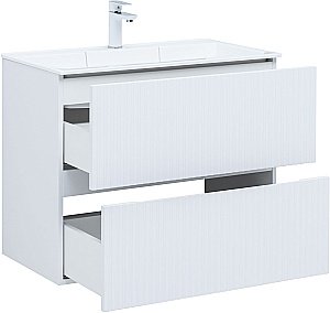 Тумба с раковиной Aquanet Джейн 80 белая матовая для ванной в интернет-магазине Sanbest