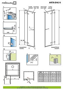 Душевая дверь Radaway Arta DWJ II 110 купить в интернет-магазине Sanbest