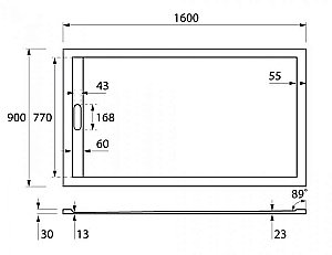Душевой поддон Cezares Tray AS-AH 160x90 купить в интернет-магазине Sanbest