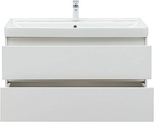 Тумба с раковиной Aquanet Вега 100 белый глянец для ванной в интернет-магазине Sanbest