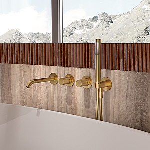 Смеситель для ванны Vincea Aura VBTW-6AU1BG брашированное золото купить в интернет-магазине сантехники Sanbest