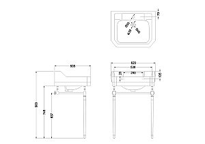 Консоль с раковиной Burlington Edwardian B5 3TH для ванной в интернет-магазине сантехники Sanbest