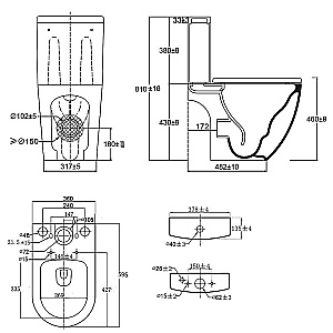 Унитаз напольный Azario Leo Tornado Flushing AZ-1253CT белый, безободковый, с бачком, с крышкой микролифт, слив торнадо купить в интернет-магазине Sanbest