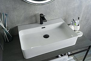 Раковина накладная Gid Geometrico 60 N9256 51172 белая купить в интернет-магазине Sanbest