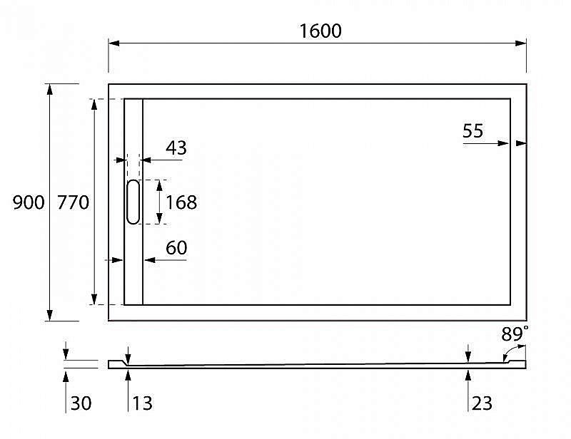Душевой поддон Cezares Tray AS-AH 160x90 купить в интернет-магазине Sanbest