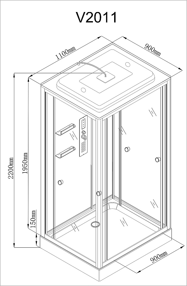 Душевая кабина AvaCan V Серия V2011 110х90 стандартная купить в интернет-магазине Sanbest