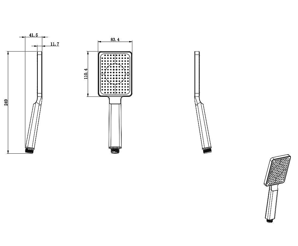 Душевая лейка WONZON & WOGHAND, Хром (WW-981353-CR) купить в интернет-магазине сантехники Sanbest