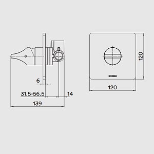 Смеситель для душа Bossini Apice Z00504.030 хром купить в интернет-магазине сантехники Sanbest