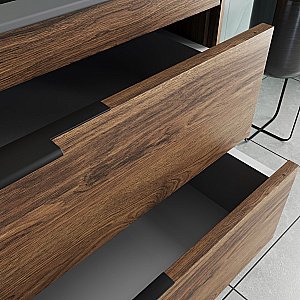 Тумба с раковиной Vincea Chiara 2D 100 VMC-2C2100CO/VCB-13100G тёмный дуб/раковина серая для ванной в интернет-магазине Sanbest