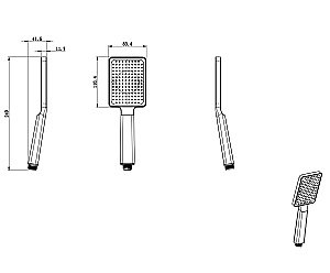 Душевая лейка WONZON & WOGHAND, Хром (WW-981353-CR) купить в интернет-магазине сантехники Sanbest