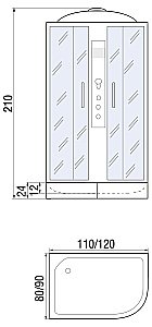 Душевая кабина RIVER DUNAY 24 110х80 купить в интернет-магазине Sanbest