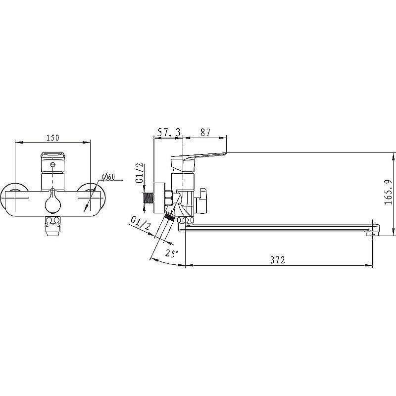 Смеситель для ванны Kaiser Atrio 60055 купить в интернет-магазине сантехники Sanbest