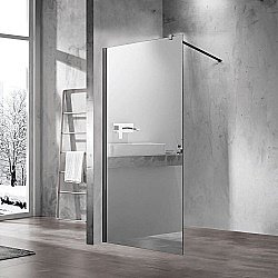 Душевое ограждение Vincea Walk-In VSW-1H100MRB 100 стекло зеркальное/профиль черный купить в интернет-магазине Sanbest