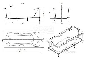 Ванна Roca BeCool ZRU9302782 180x80 купить в интернет-магазине Sanbest