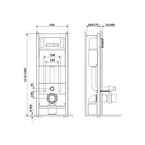 Инсталляция для унитаза AM.PM START I012703.0251 с клавишей/глянец хром купить в интернет-магазине сантехники Sanbest
