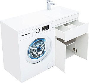 Тумба с раковиной Aquanet Токио 237745 120 белый для ванной в интернет-магазине Sanbest