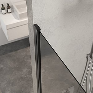 Шторка для ванны Berges RIVER S Black 900 065017 тонированное стекло купить в интернет-магазине Sanbest