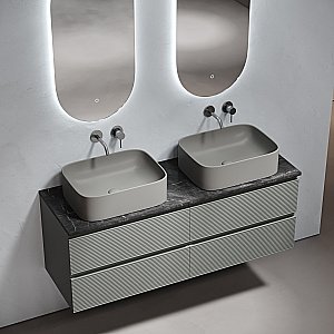 Столешница Sancos 140 TT140A1 без отверстия под смеситель, черный мрамор для ванной в интернет-магазине сантехники Sanbest