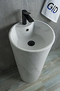Раковина напольная Gid Autonomo 40 Nb131ws 81111 белая матовая мрамор купить в интернет-магазине Sanbest