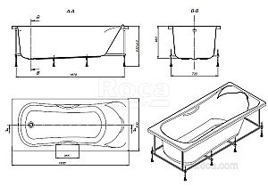 Ванна Roca BeCool ZRU9302782 180x80 купить в интернет-магазине Sanbest