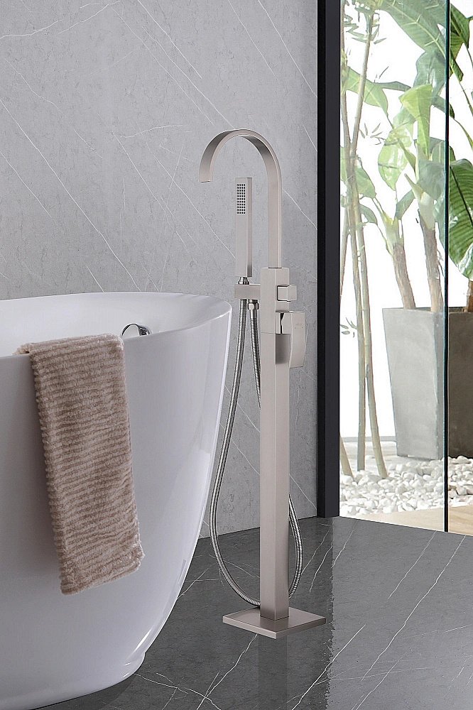 Смеситель для ванны ABBER Wasserfall AF8615SP сатин купить в интернет-магазине сантехники Sanbest