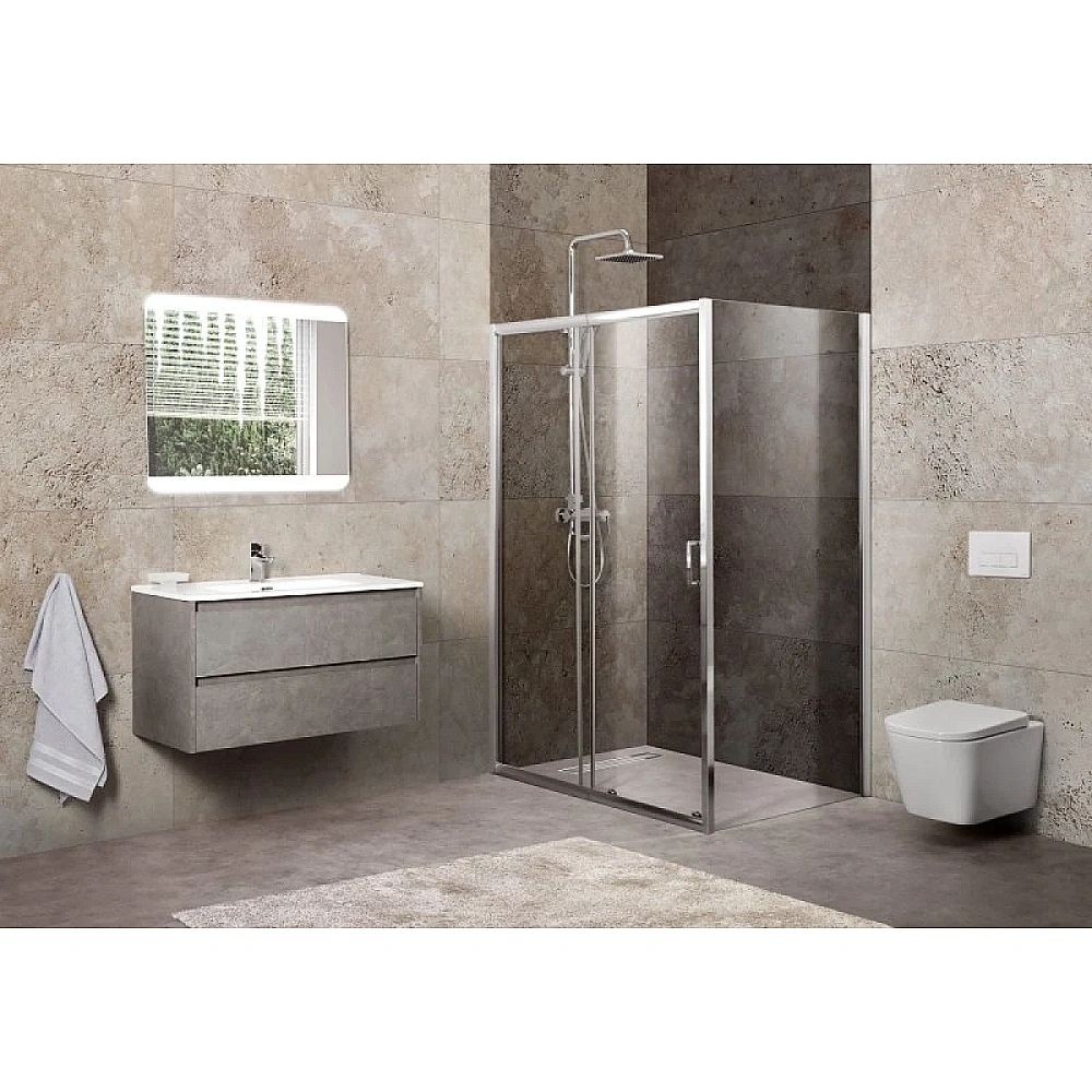 Душевой уголок BelBagno UNIQUE-2-AH-1-110/125-100-P-Cr стекло матовое/профиль хром купить в интернет-магазине Sanbest