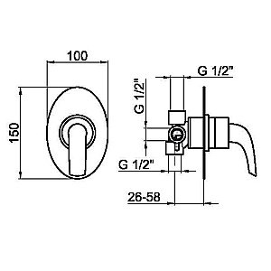 Смеситель для душа Webert Aria AC0680844 купить в интернет-магазине сантехники Sanbest