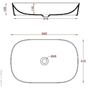 Раковина накладная Artceram Ghost 64,5 GHL002 01 00 белая купить в интернет-магазине Sanbest