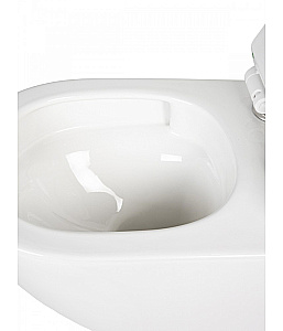 Унитаз подвесной Agger AT09150L безободковый, с инсталляцией, смыв торнадо, с крышкой микролифт, белый глянцевый купить в интернет-магазине Sanbest