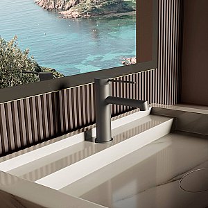 Смеситель для раковины Vincea Rim VBF-2RM1GM вороненая сталь купить в интернет-магазине сантехники Sanbest