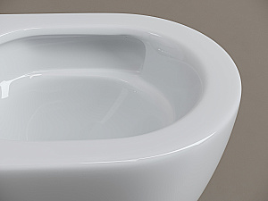 Унитаз подвесной Ceramica Nova Mia CN1805T белый, безободковый, с крышкой микролифт, слив торнадо купить в интернет-магазине Sanbest