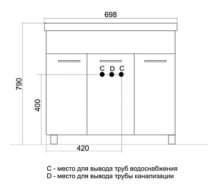 Тумба с раковиной MIXLINE ВЕГА 75 белая для ванной в интернет-магазине Sanbest