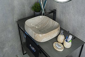 Раковина накладная Gid 45 Mnc554 54452 бежевый мрамор купить в интернет-магазине Sanbest