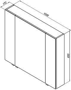 Зеркальный шкаф Aquanet Алвита New 100 Серый купить в интернет-магазине сантехники Sanbest