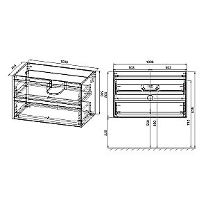 Тумба с раковиной Vincea Gio 100 VMC-2G100CO/VBS-13100MA тёмный дуб/раковина антрацит матовый для ванной в интернет-магазине Sanbest