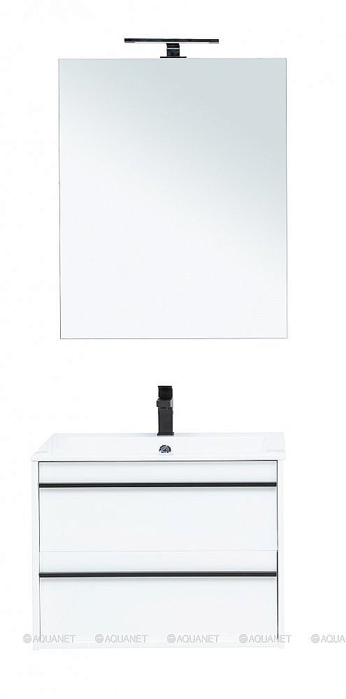 Тумба с раковиной Aquanet Lino 70 белый матовый для ванной в интернет-магазине Sanbest