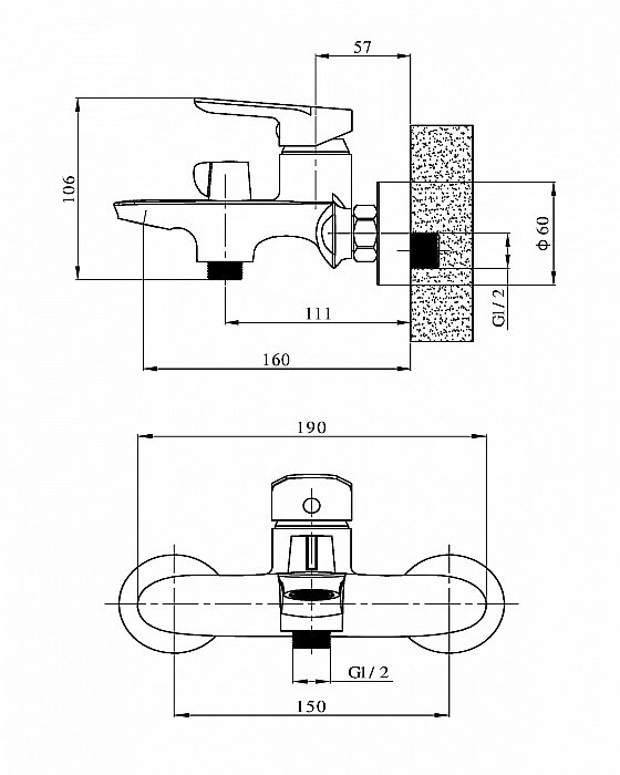 Смеситель для ванны Orange Modi M25-100cr купить в интернет-магазине сантехники Sanbest