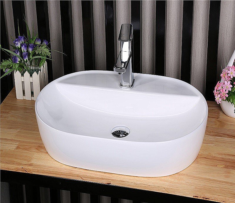 Раковина накладная Ceramalux N 61 D1346 белая купить в интернет-магазине Sanbest