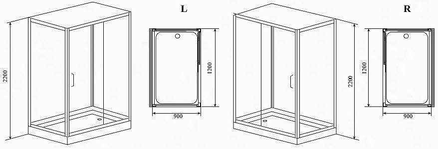 Душевая кабина Timo Premium Helma 120x90 купить в интернет-магазине Sanbest