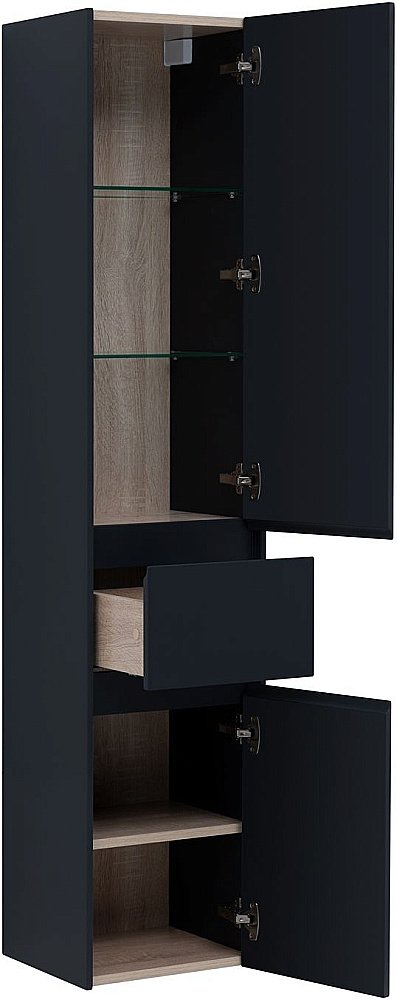 Шкаф-пенал Aquanet Бруклин 310138 35 антрацит матовый для ванной в интернет-магазине сантехники Sanbest