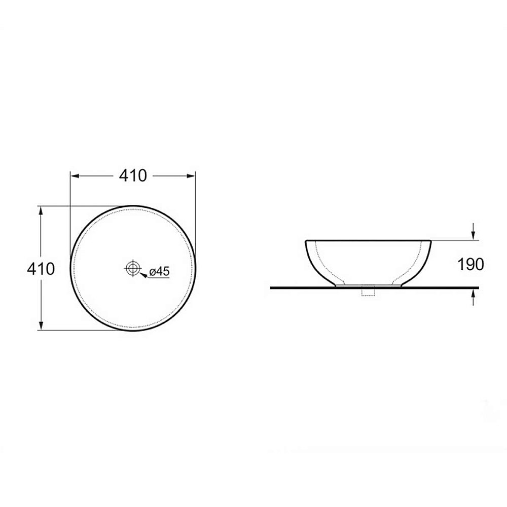 Раковина накладная Vincea 41 VBS-117 белая купить в интернет-магазине Sanbest