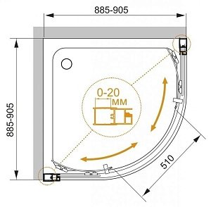 Душевой уголок Cezares Momento-R-2-90 купить в интернет-магазине Sanbest